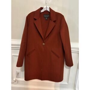 Rachel Zoe Wool Blazer Coat Jacket Long Medium Button Front Open Classic Career